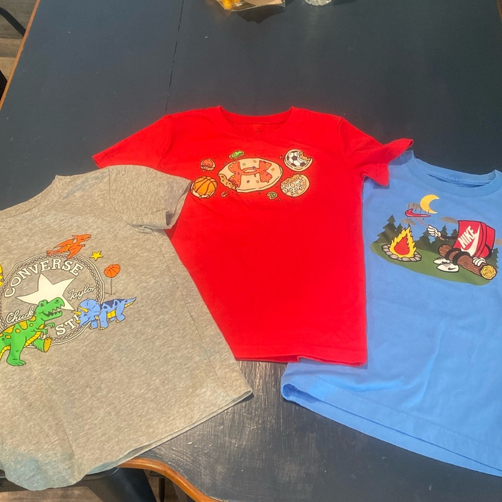 3 Boys size 6 T-Shirts. Converse,Nike, under armor